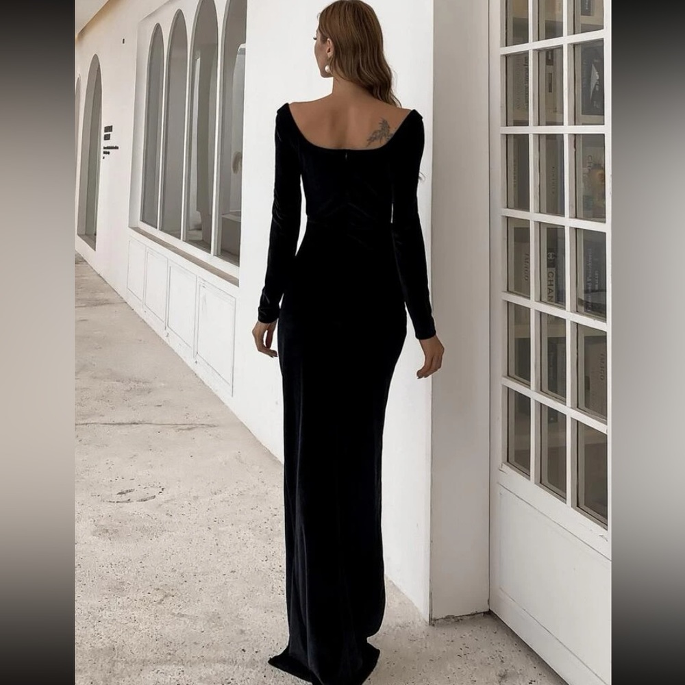 Velvet black Prom Dress - Picture 5 of 11